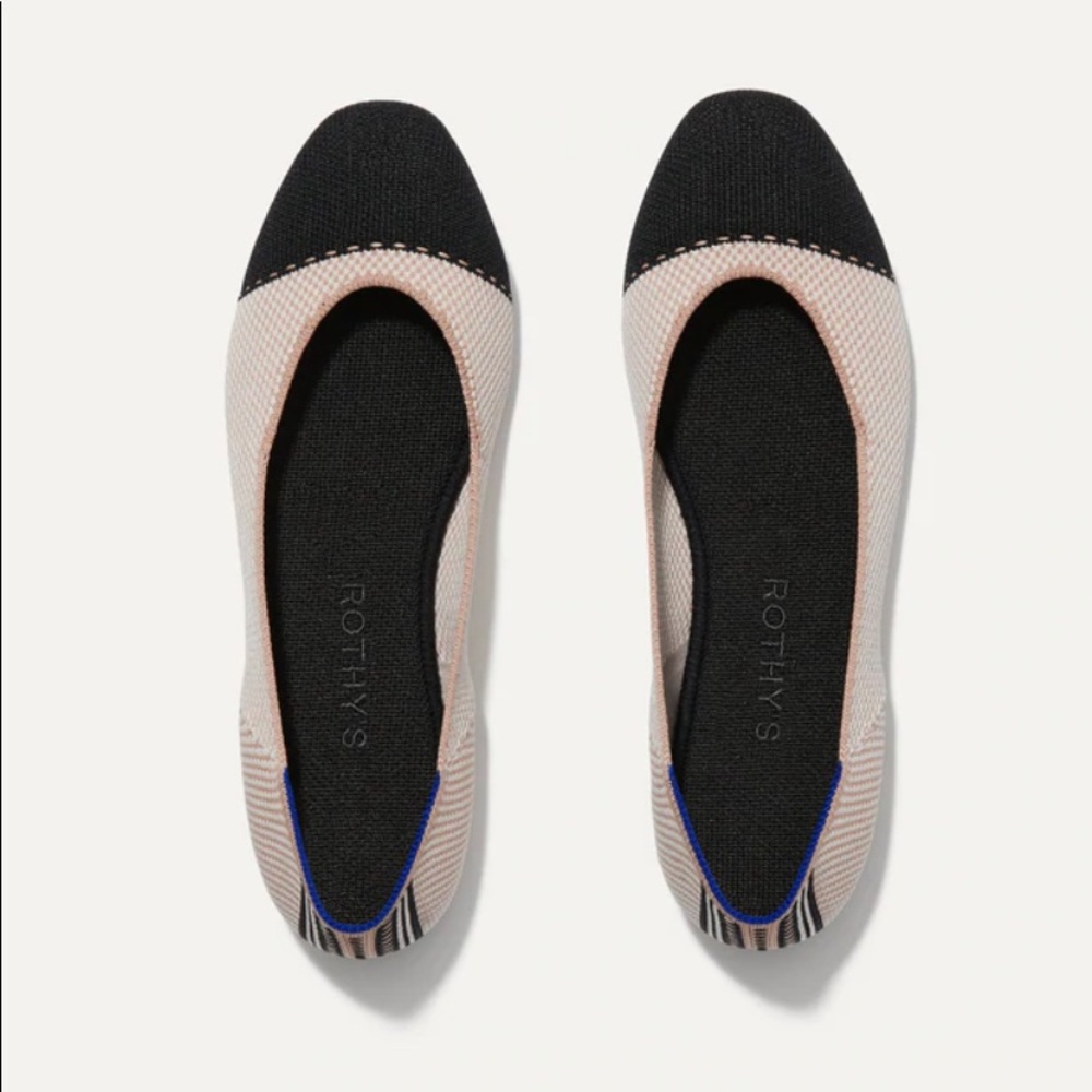 Rothy’s The Square Toe Classic Tuxedo Flats Sz 7.5